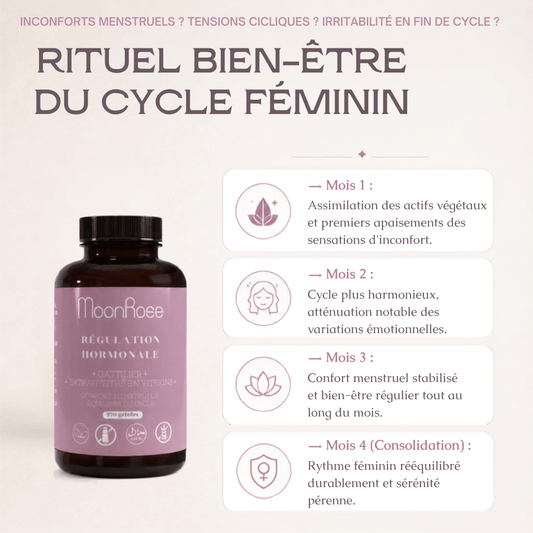 Régulation Hormonale Gattilier - 240 capsules - Cure 4 mois - MoonRose