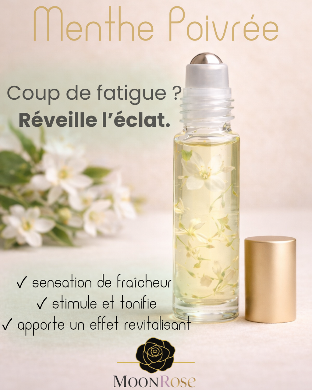 Roll-On Huile Essentielle Menthe Poivrée – 10 ml
