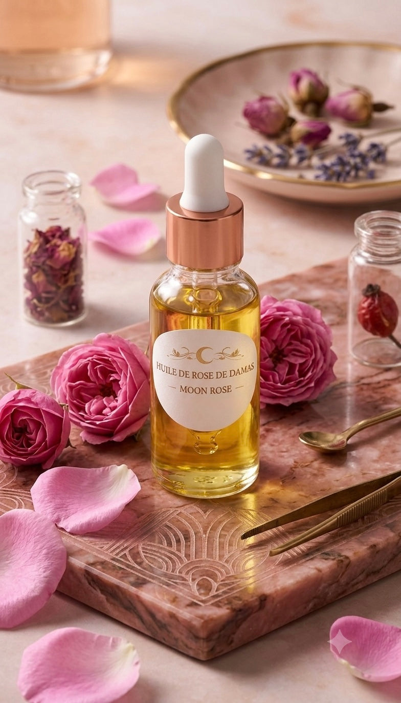 Huile de Rose de Damas Visage — Éclat, Hydratation & Anti-Âge | 20ml