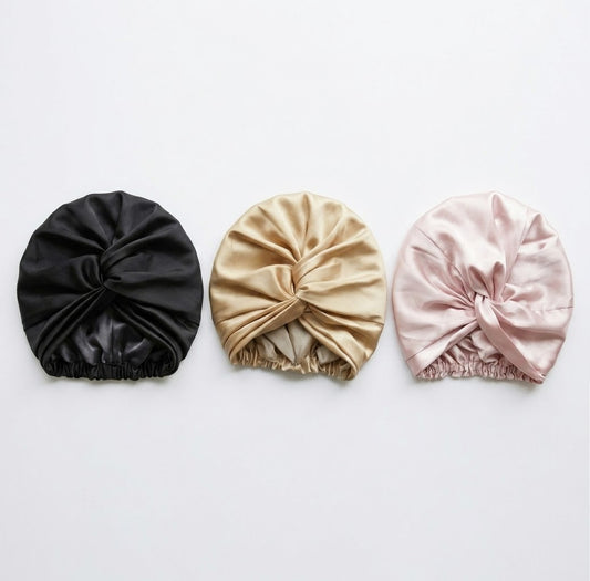 Bonnet en Soie de Mûrier | Turban Nuit Luxe