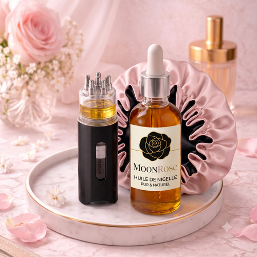 Cure Holistique « Éclat & Pousse » – Gummies In + Soin Out (Bonnet en Satin OFFERT)