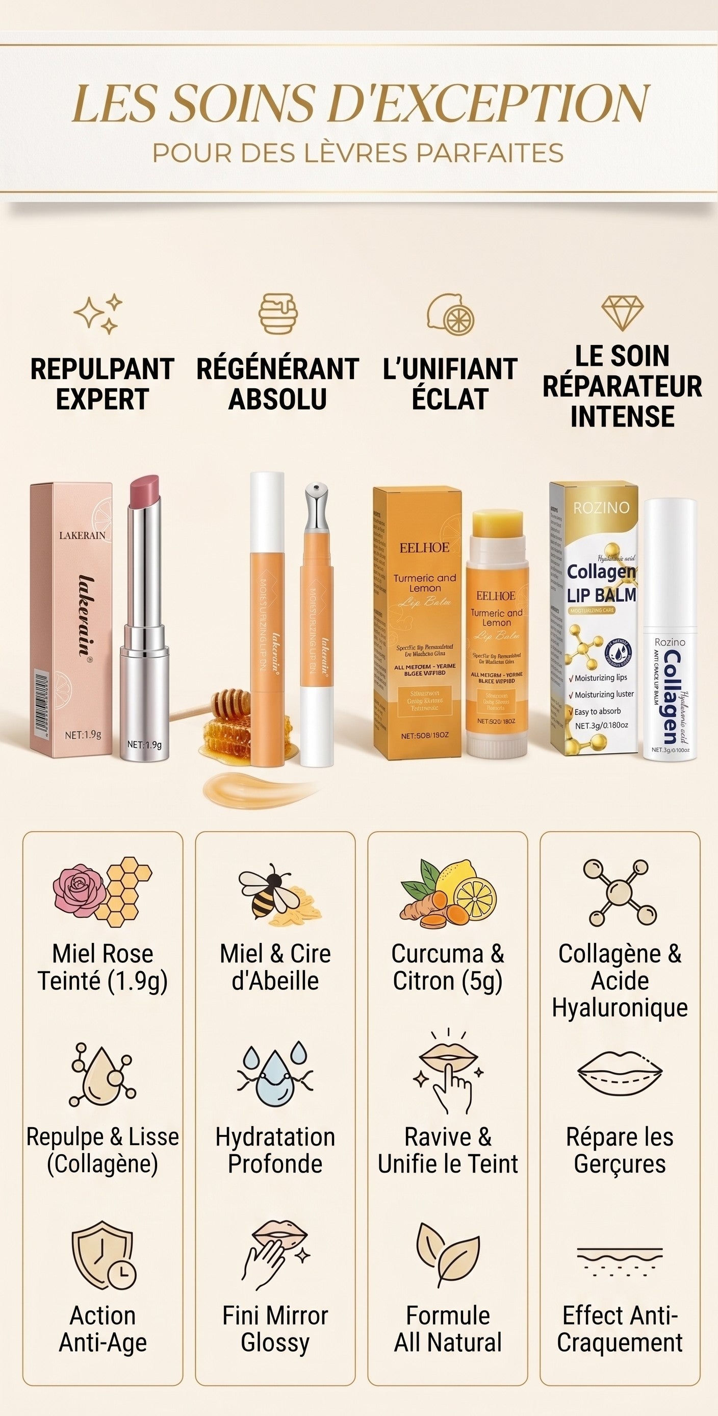 Collection Soins des Lèvres Experts - Haute Hydratation & Cible Active