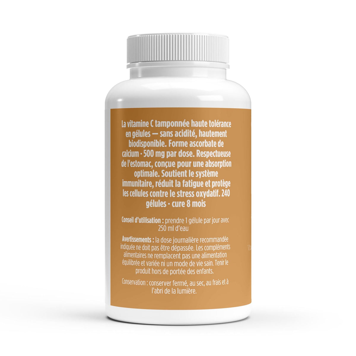Ascorbate de Calcium – Vitamine C Tamponnée & Tolérance Gastrique (240 Gélules) - MoonRose