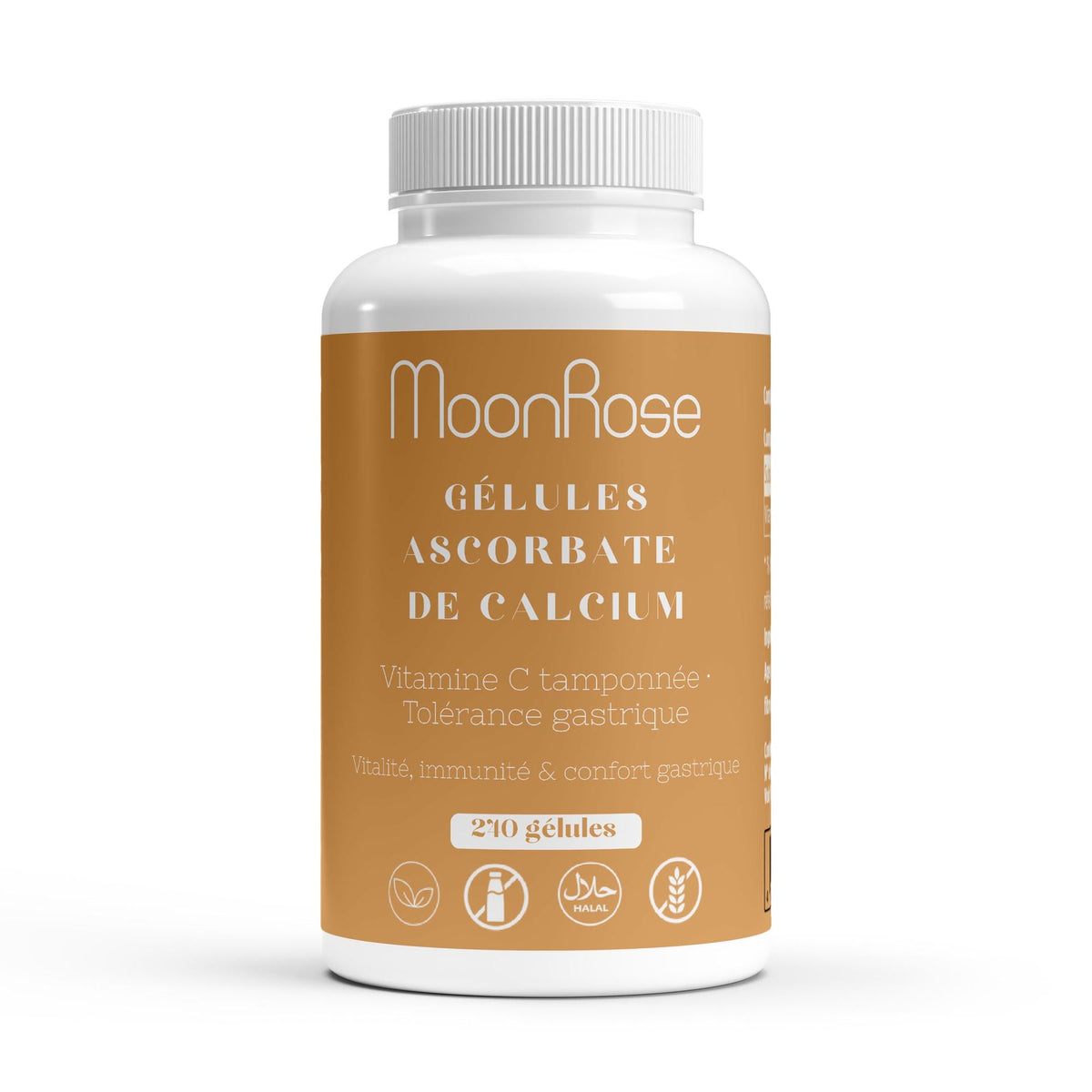 Ascorbate de Calcium – Vitamine C Tamponnée & Tolérance Gastrique (240 Gélules) - MoonRose