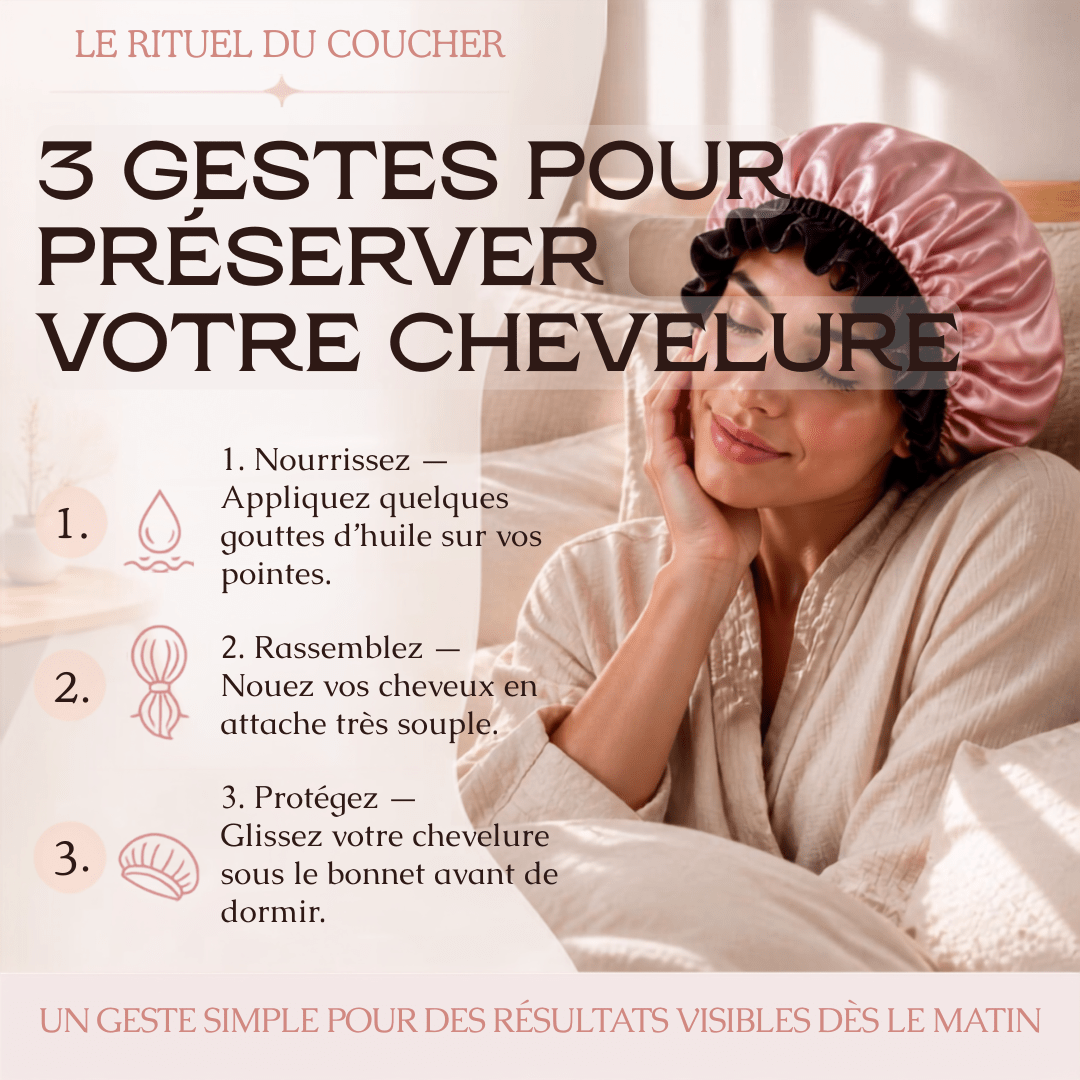 Bonnet de Nuit en Satin Premium Double Face MoonRose — Protection Capillaire Nocturne Anti-Casse, Anti-Frisottis & Maintien Hydratation - MoonRose