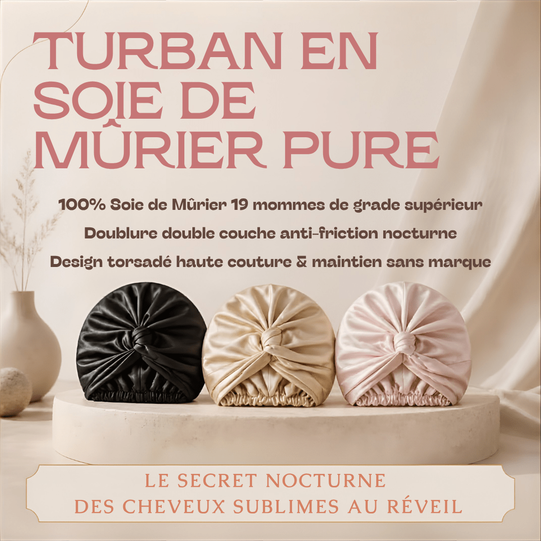 Bonnet en Soie de Mûrier Pure 19 Mommes — Turban de Nuit Double Couche Anti-Frisottis & Protection Capillaire Luxe - MoonRose