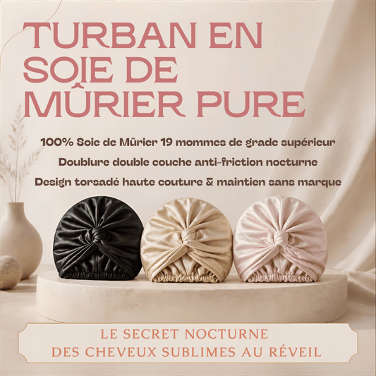 Bonnet en Soie de Mûrier Pure 19 Mommes — Turban de Nuit Double Couche Anti-Frisottis & Protection Capillaire Luxe - MoonRose