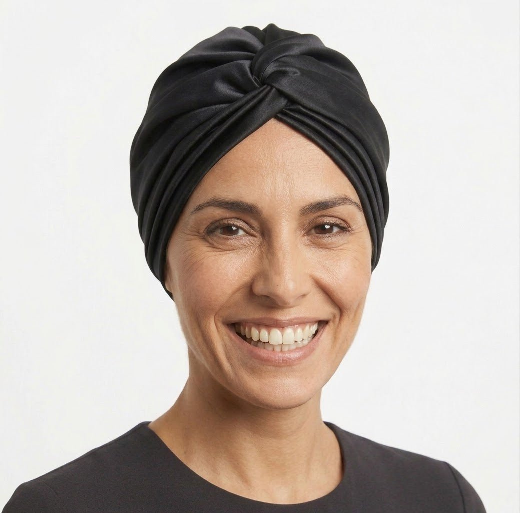 Bonnet en Soie de Mûrier | Turban Nuit Luxe - MoonRose