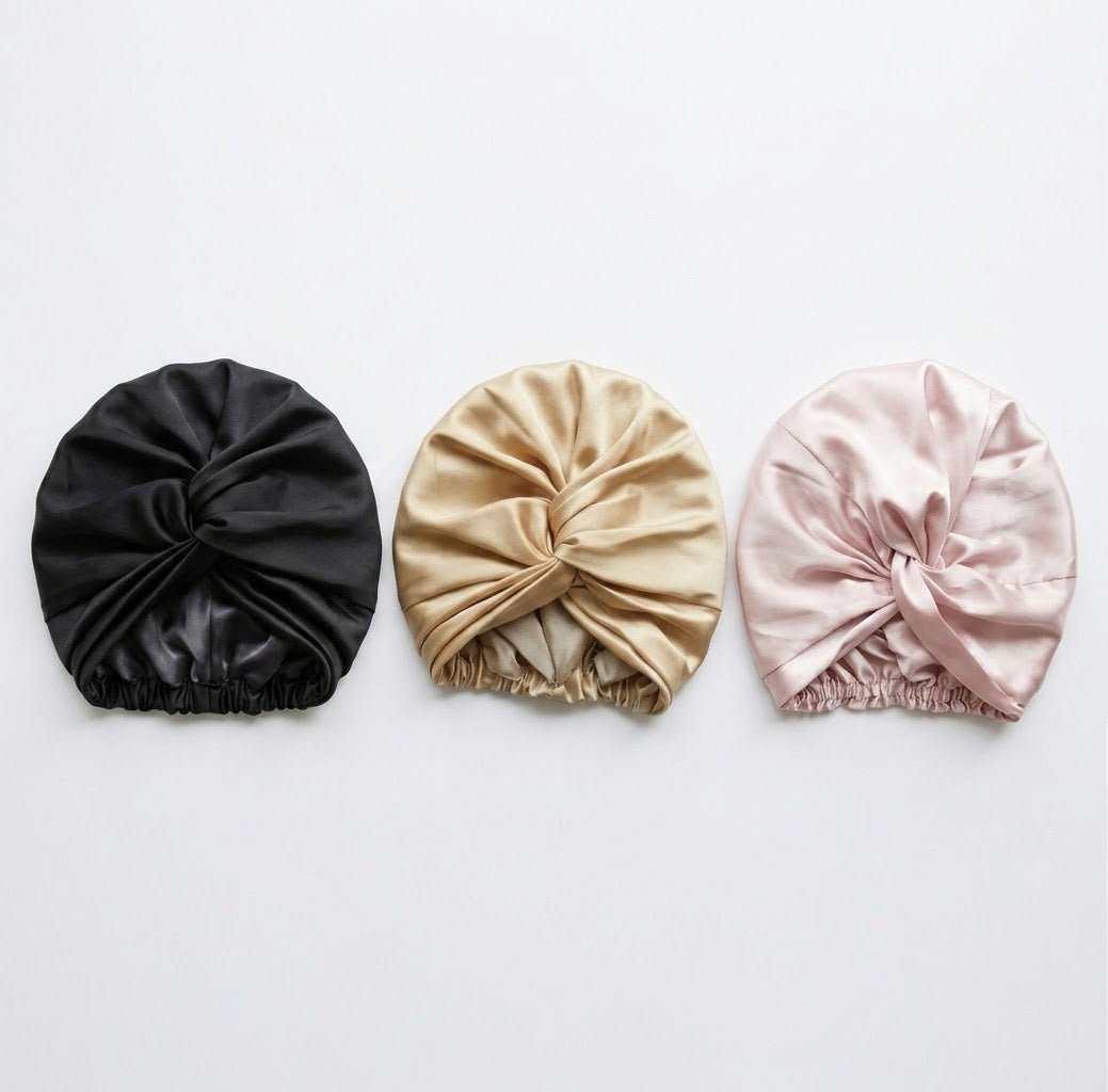 Bonnet en Soie de Mûrier | Turban Nuit Luxe - MoonRose