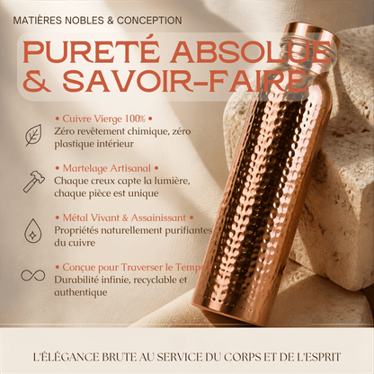 Bouteille en Cuivre Pur Martelé (800ml) — Rituel d’Hydratation Ayurvédique & Bien-Être Holistique - MoonRose