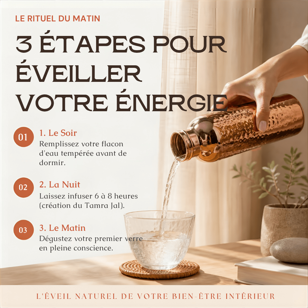 Bouteille en Cuivre Pur Martelé (800ml) — Rituel d’Hydratation Ayurvédique & Bien-Être Holistique - MoonRose