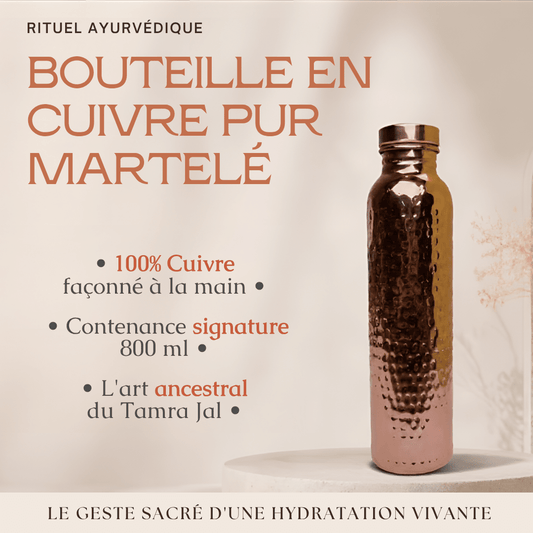 Bouteille en Cuivre Pur Martelé (800ml) — Rituel d’Hydratation Ayurvédique & Bien-Être Holistique - MoonRose