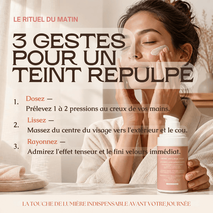 Crème Anti-Âge Jour Lissante & Redensifiante — Acide Hyaluronique, Ferment Marin d'Alteromonas, Airelle Rouge & Jojoba Bio | Soin Visage Éclat Velouté - MoonRose