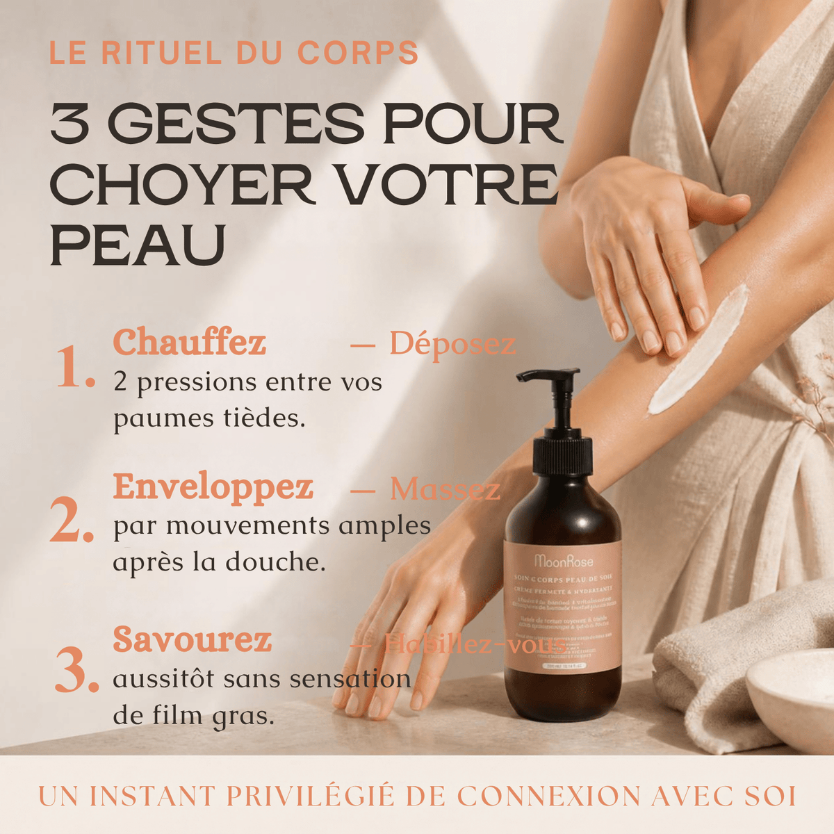 Crème Corps Onctueuse MoonRose (200 ml) — Soin Nourrissant & Apaisant Bio | Karité, Cacao, Aloe Vera & Extrait de Prune | Cosmos Natural - MoonRose