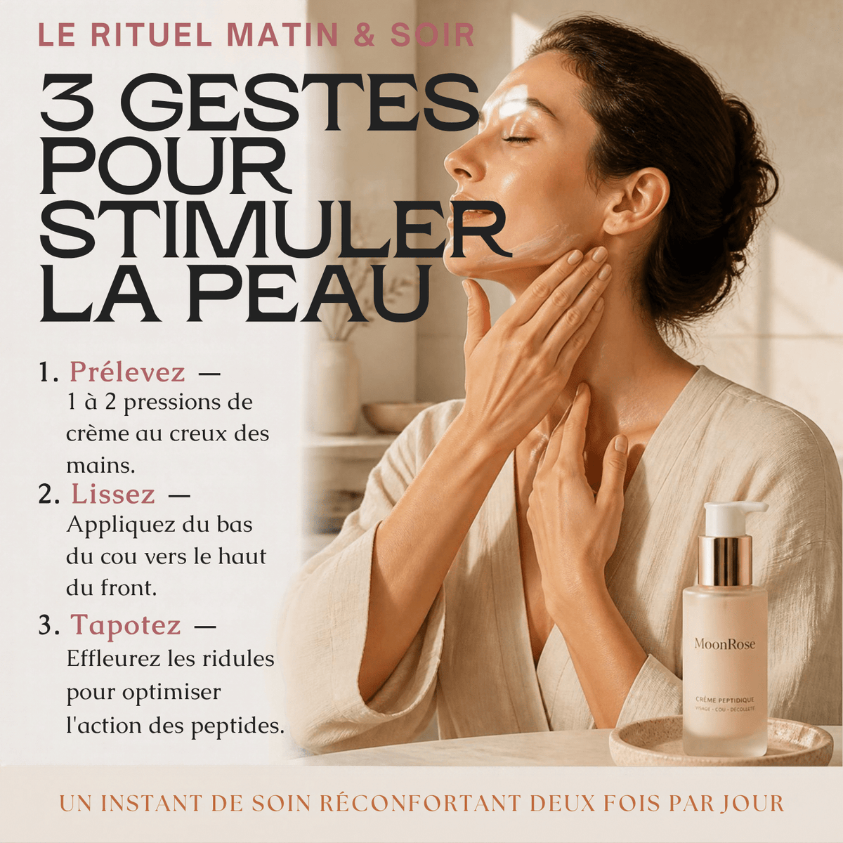 Crème Visage aux Peptides MoonRose (50 ml) — Soin Multi-Actions Jour & Nuit | Hexapeptide-11, Acide Hyaluronique, Beurre de Mangue & Huile de Myrtille | Cosmos Natural - MoonRose