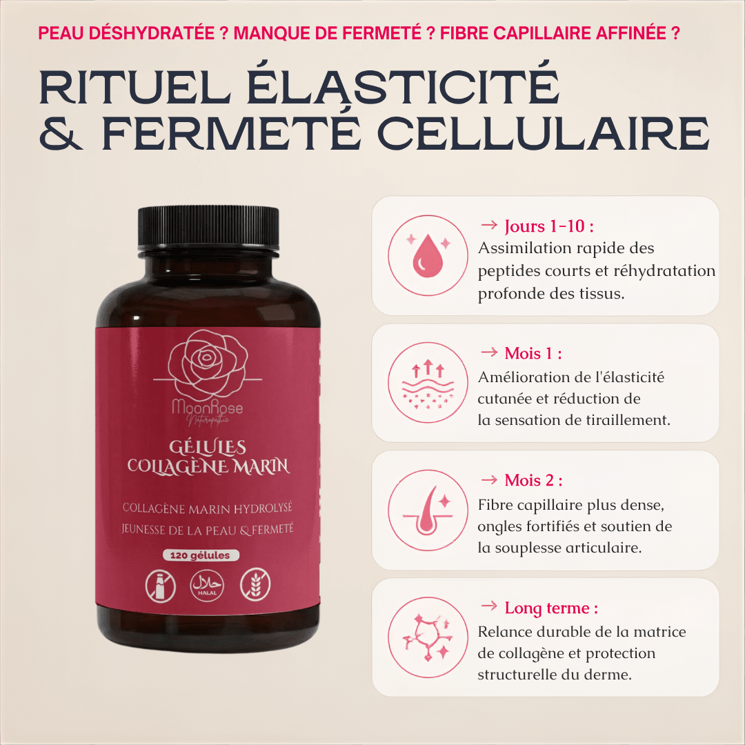 Gélules Collagène Marin Pur - 1 560 mg par prise quotidienne - MoonRose