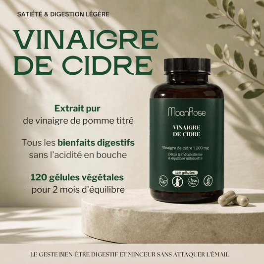 Gélules Vinaigre de Cidre, cure digestion naturelle - formule sans excipient - MoonRose