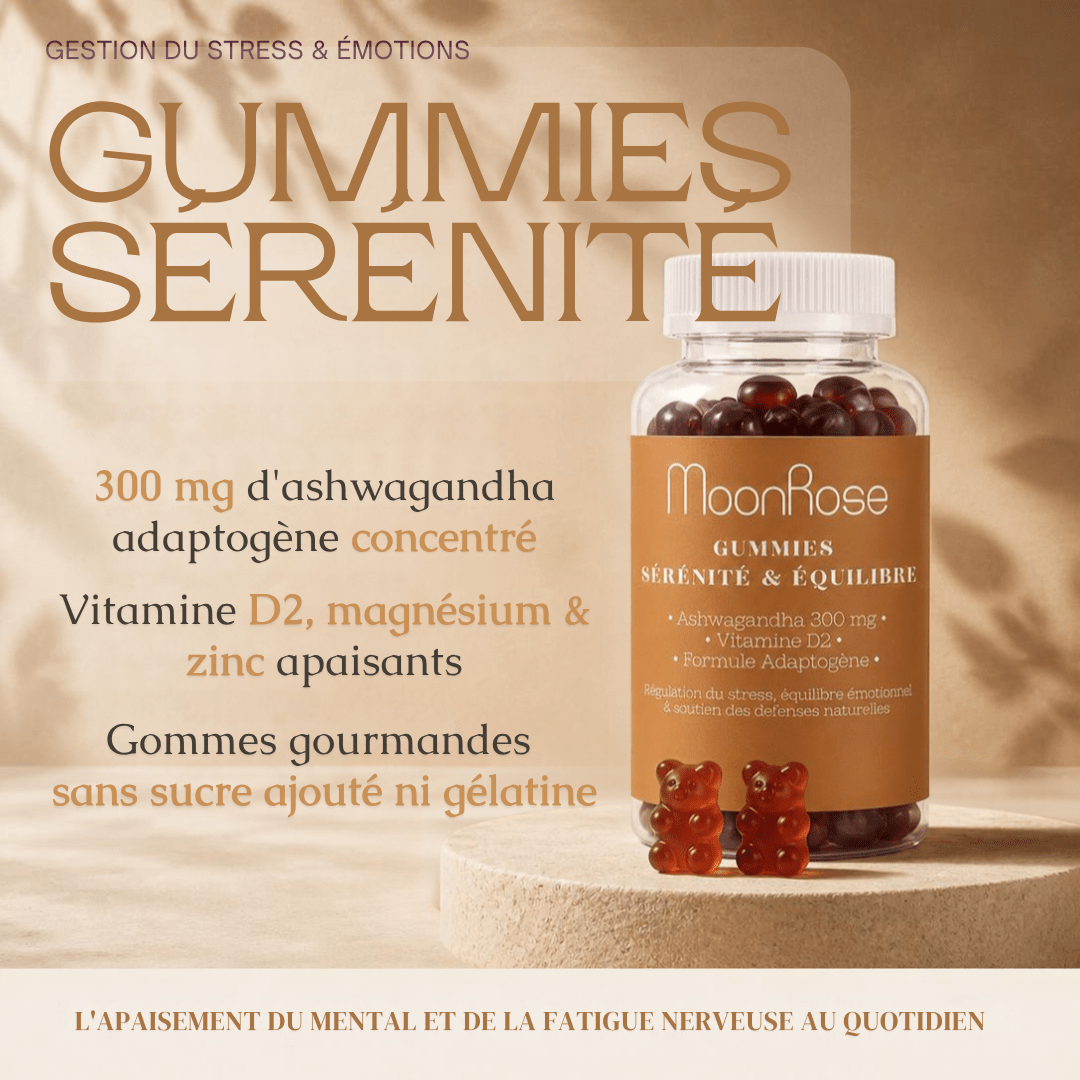 Gummies Sérénité & Équilibre Ashwagandha 300 mg & Vitamine D2 – 60 Gummies - MoonRose