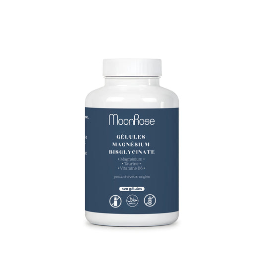 Magnesium Bisglycinate - 120 Capsules - cure de 4 mois - MoonRose