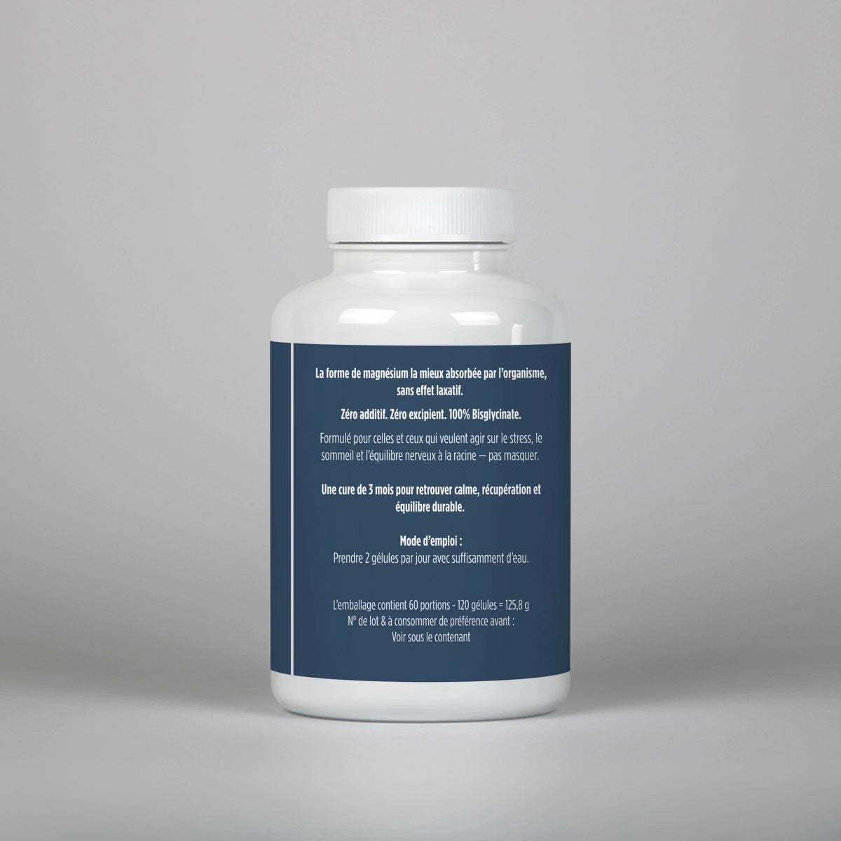 Magnesium Bisglycinate - 120 Capsules - cure de 4 mois - MoonRose
