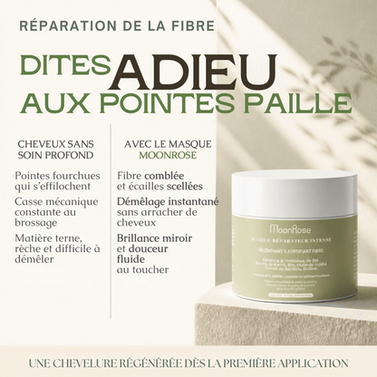 Masque Réparateur Intensif à la Kératine MoonRose (200 ml) — Soin Démêlant & Fortifiant Fibre | Protéines de Blé, Karité Bio, Huile d'Avocat & Extrait de Chanterelle | Cosmos Natural - MoonRose