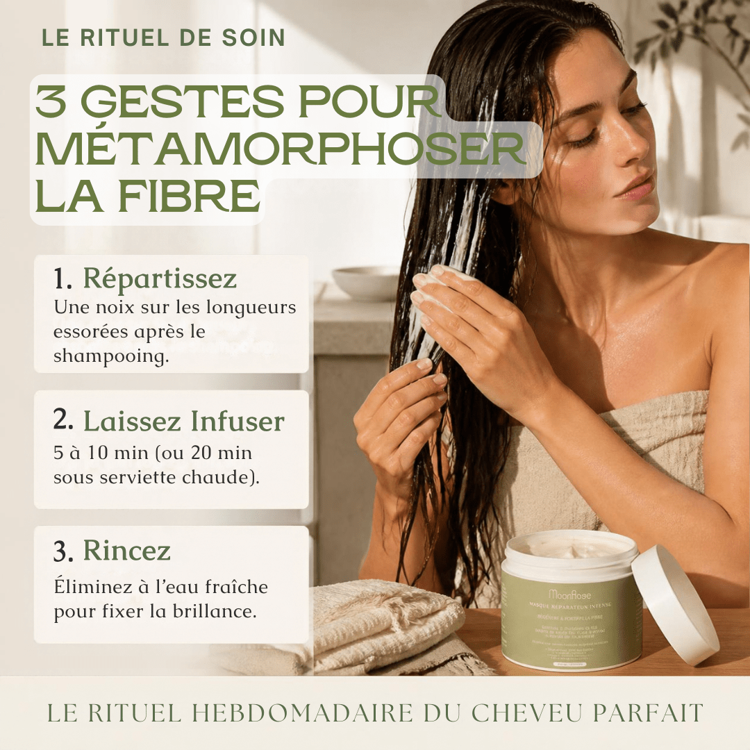 Masque Réparateur Intensif à la Kératine MoonRose (200 ml) — Soin Démêlant & Fortifiant Fibre | Protéines de Blé, Karité Bio, Huile d'Avocat & Extrait de Chanterelle | Cosmos Natural - MoonRose