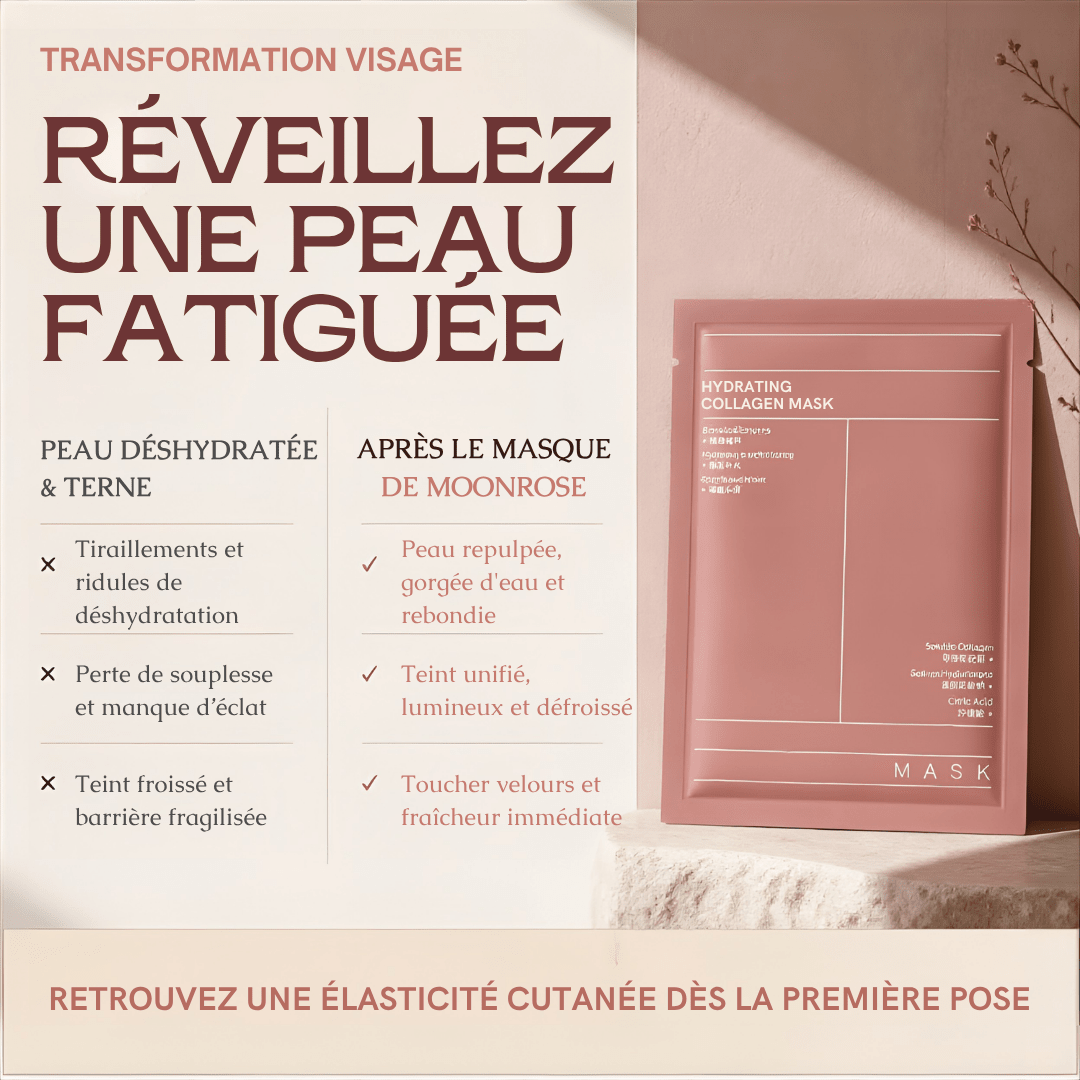 Masque Repulpant & Anti-Âge Express - Bio-Collagène Hydratant - MoonRose