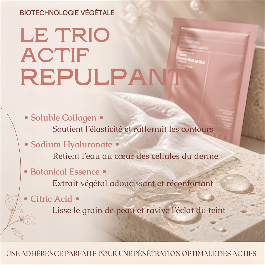 Masque Repulpant & Anti-Âge Express - Bio-Collagène Hydratant - MoonRose