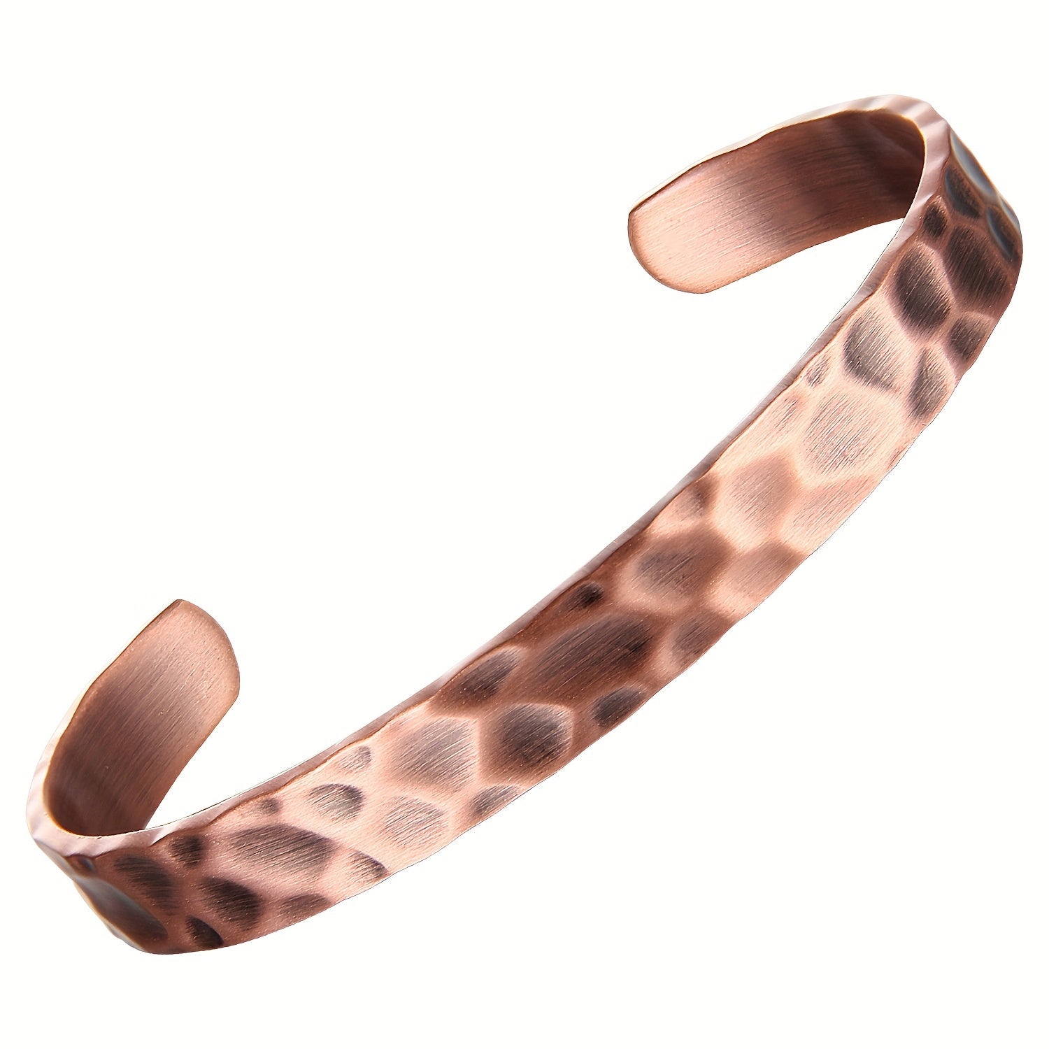 Bracelet en cuivre ajustable MoonRose pour homme et femme, lisse et élégant, porté au poignet.