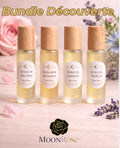 Coffret découverte de 4 huiles naturelles visage MoonRose, bundle huiles essentielles pour le soin et l’éclat de la peau.