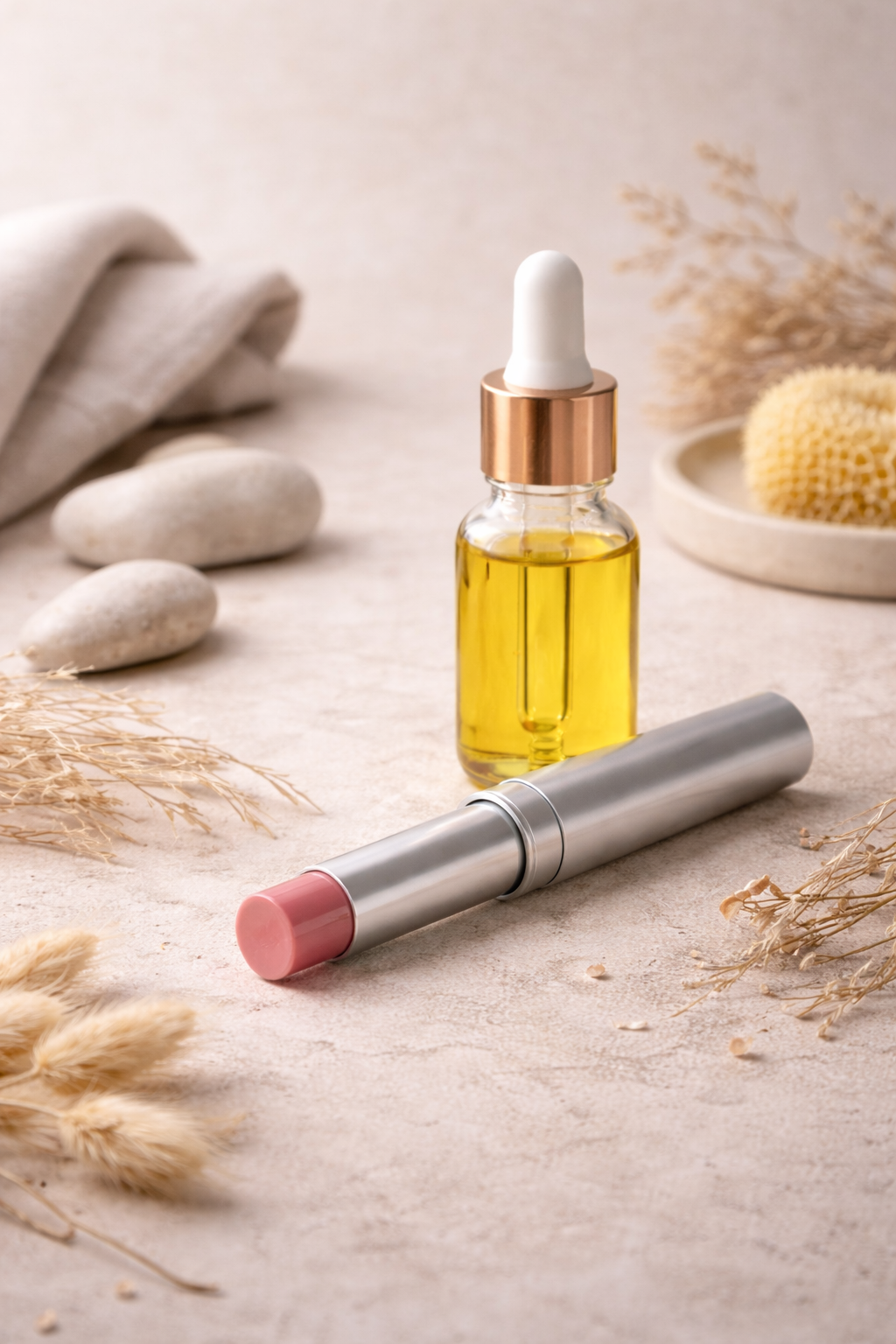 Gamme soin peau prête au soleil MoonRose avec huiles essentielles et baume hydratant visage Rose & Miel, naturel et hydratant