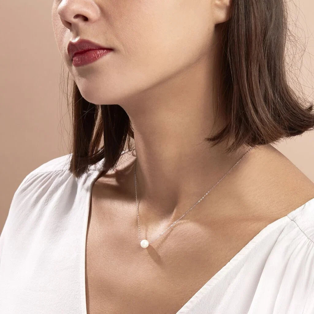 Collier MoonRose La Perle de Foi en or avec perle élégante, bijou fin et délicat pour femme.