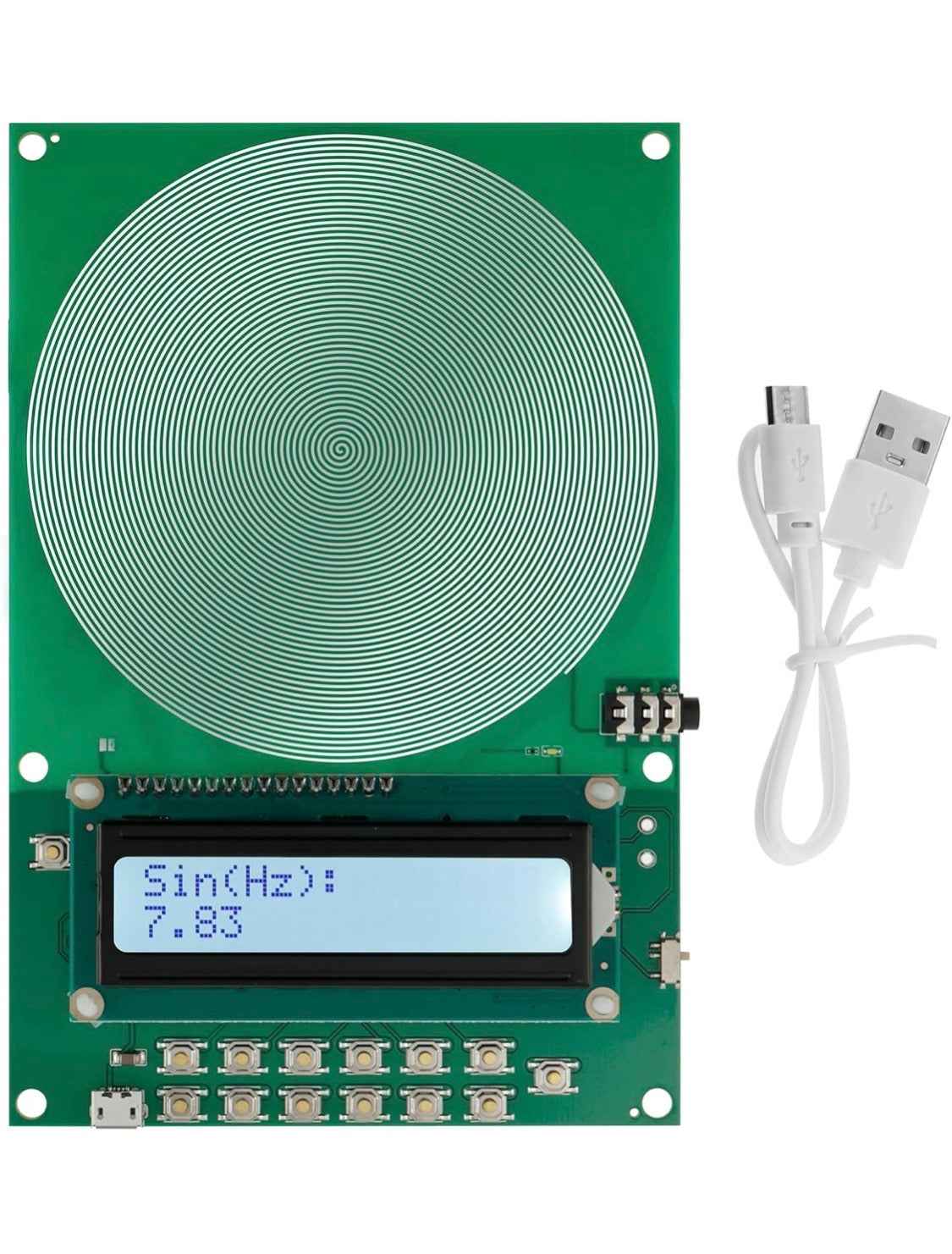 Générateur de fréquences Schuman MoonRose affichant la fréquence de 7,83 Hz avec guide des fréquences inclus.